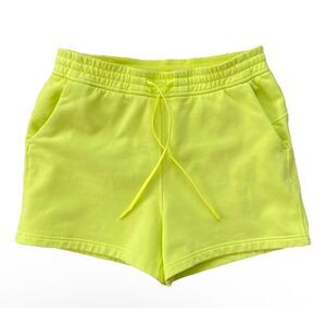 Lululemon Loungeful High-Rise 4" Shorts Electric Lemon Fleece Athleisure Sz 6